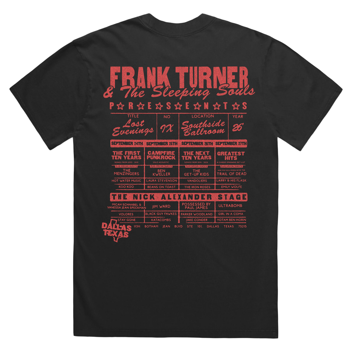 Lost Evenings IX Line Up T-Shirt